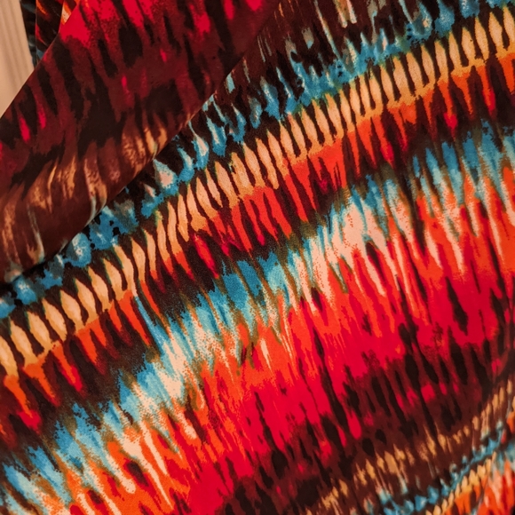 Colorful stretch material long maxi skirt - Picture 3 of 4